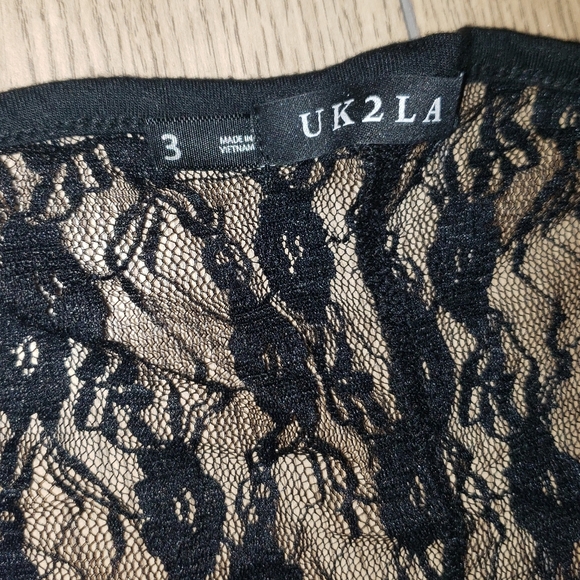 ๐ UK2LA NEW Plus 1X 2X 3X V-Neck T Shirt Top Lace Back Rock Guitar Bling New - Picture 5 of 6